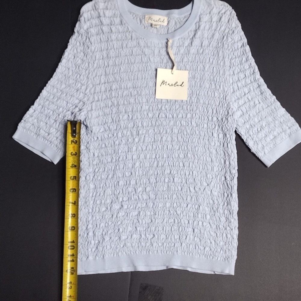 Marled Cloud Blue Knit Top size M brand new w tags - Picture 6 of 13